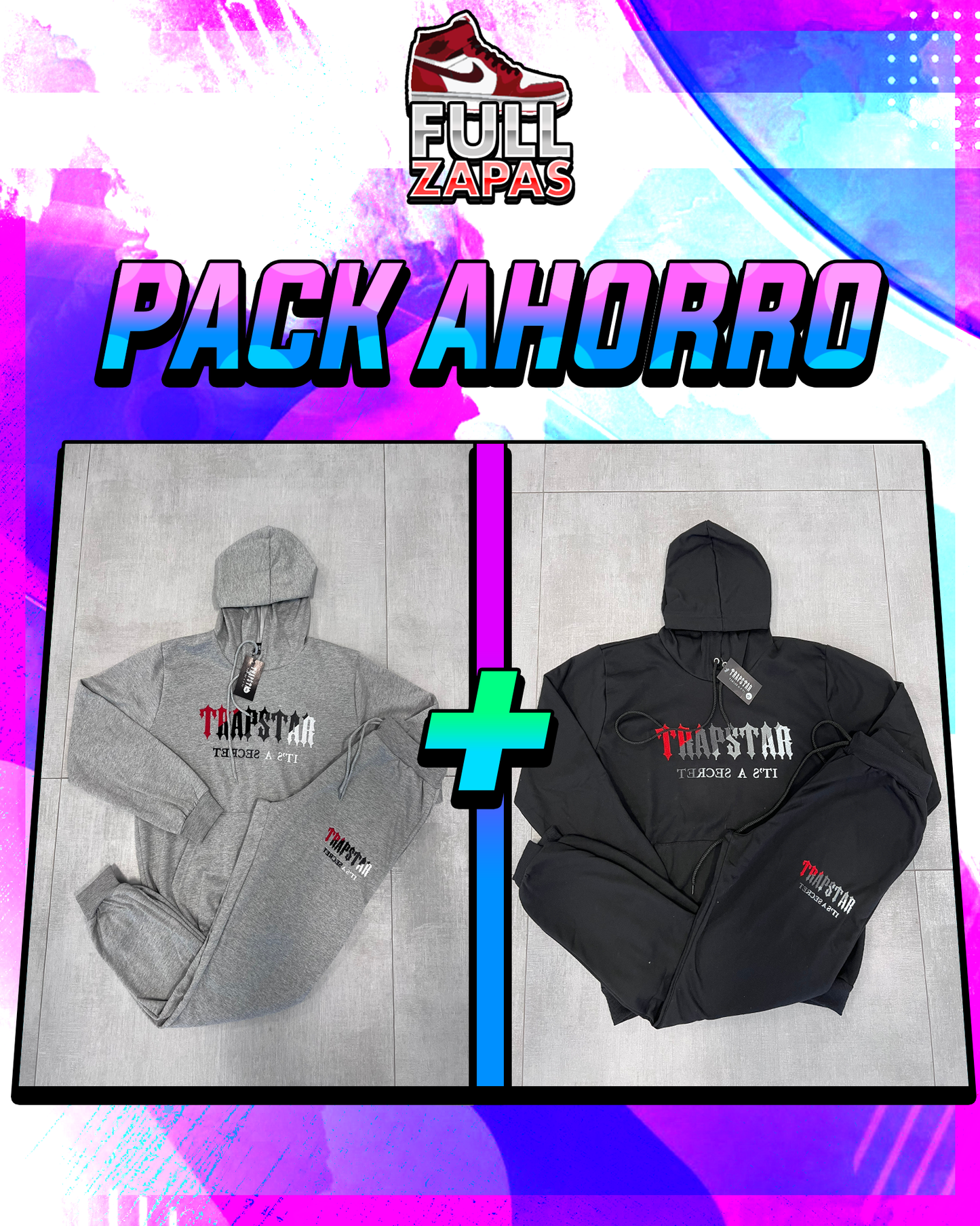 PACK AHORRO TRAPSTAR (Chandal Gris +Negro)