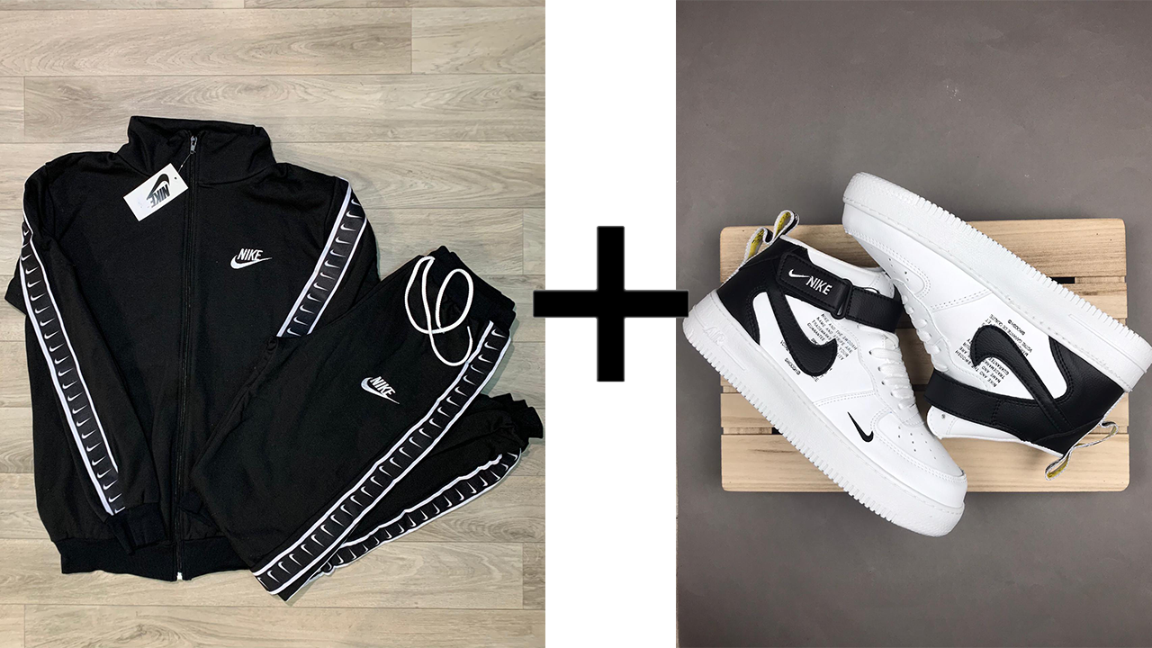 PACK - Conjunto de Nike + Air Force bota Blancas y negras